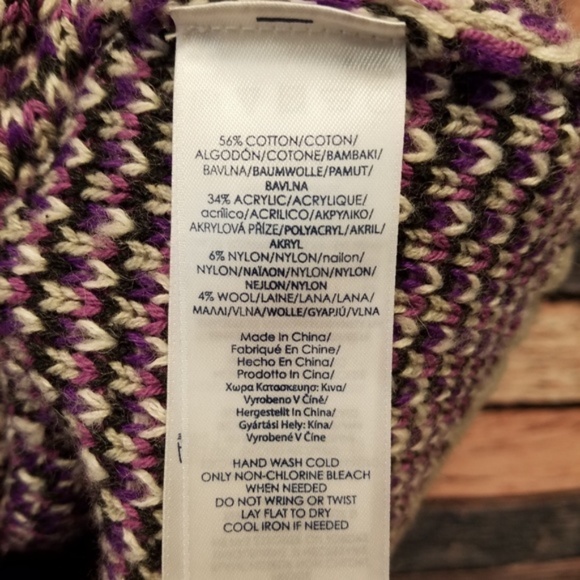 Purple and Gray Plaid Double Knit Sweater - Picture 7 of 8